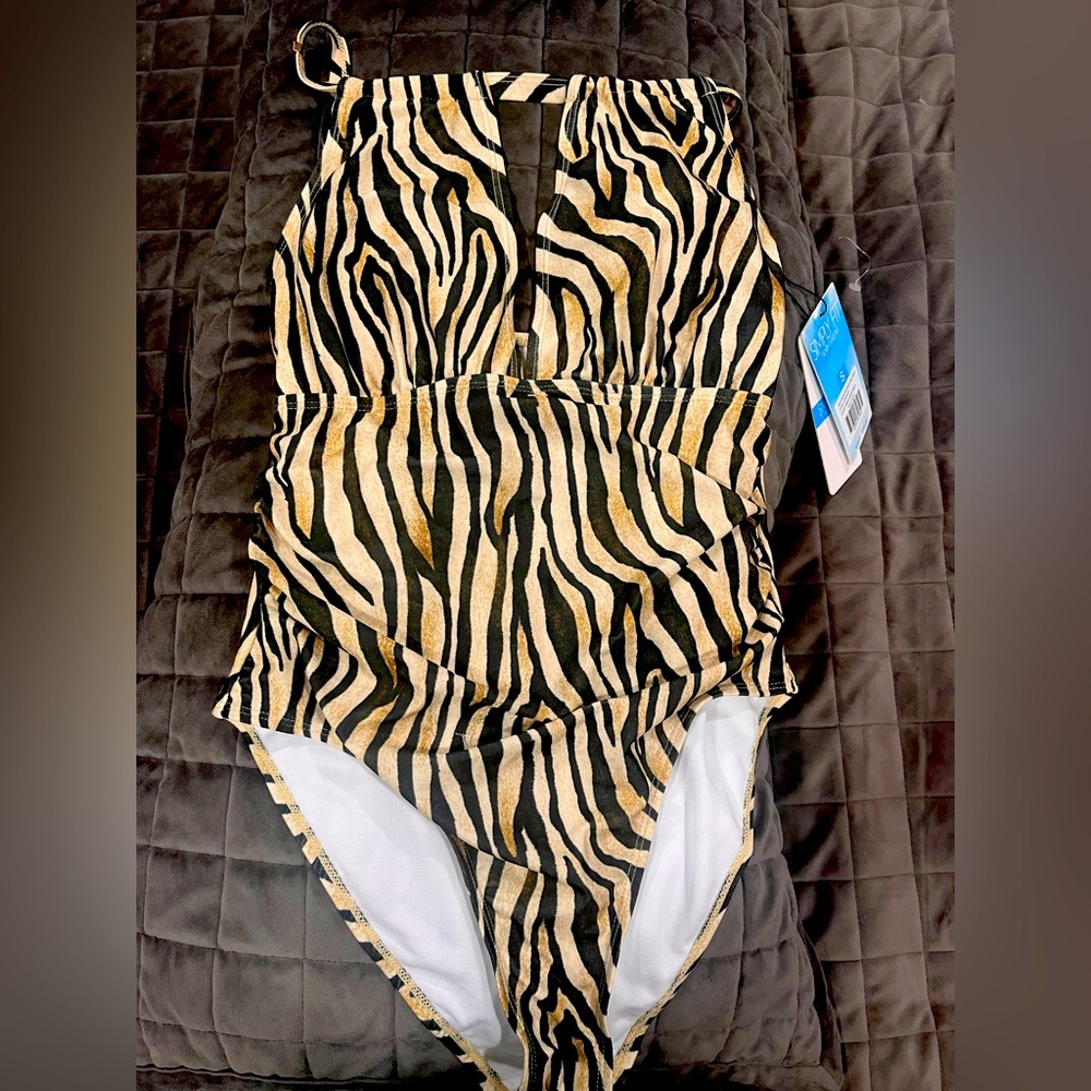 One piece Swimwear : Simply Fit Zebra Sands Print